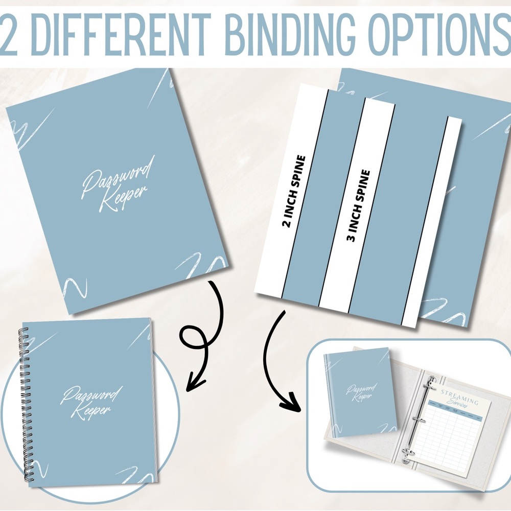 Blue Password Keeper Planner - Picture 2 of 5